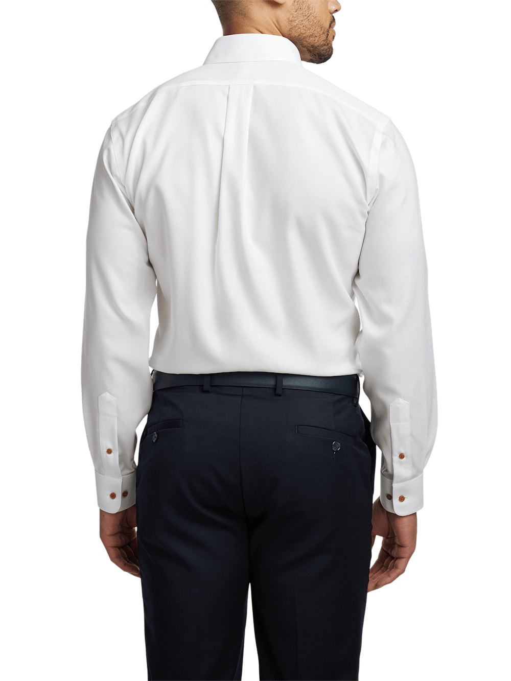 Alternate Image of Comfort Stretch Non-iron Solid Dress Shirt With Contrast Trim-4