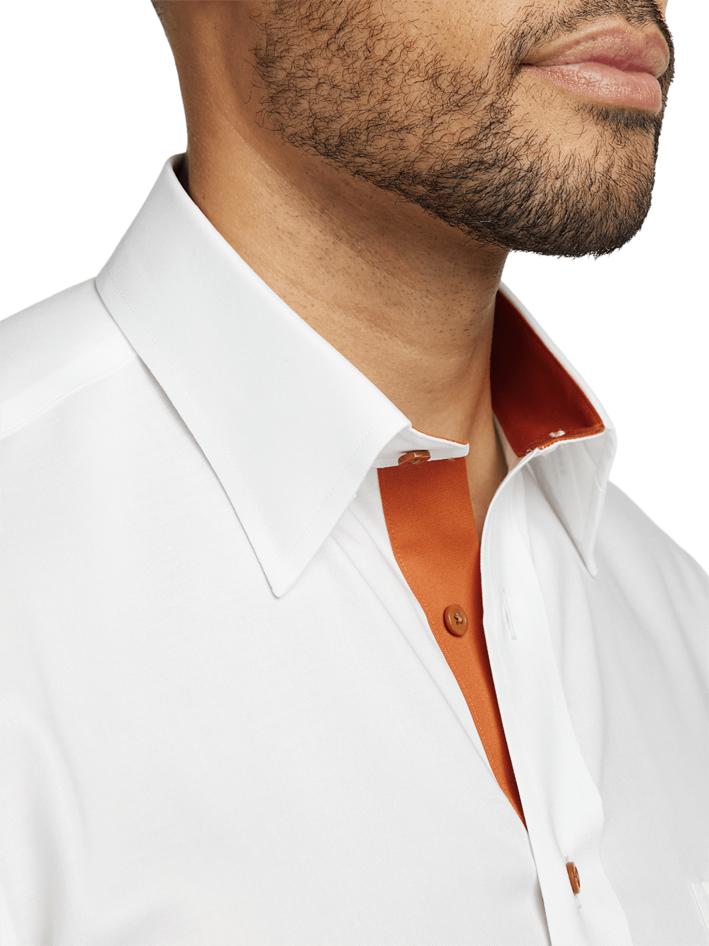 Alternate Image of Comfort Stretch Non-iron Solid Dress Shirt With Contrast Trim-2