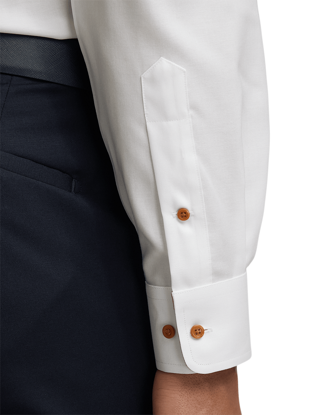 Alternate Image of Comfort Stretch Non-iron Solid Dress Shirt With Contrast Trim-3