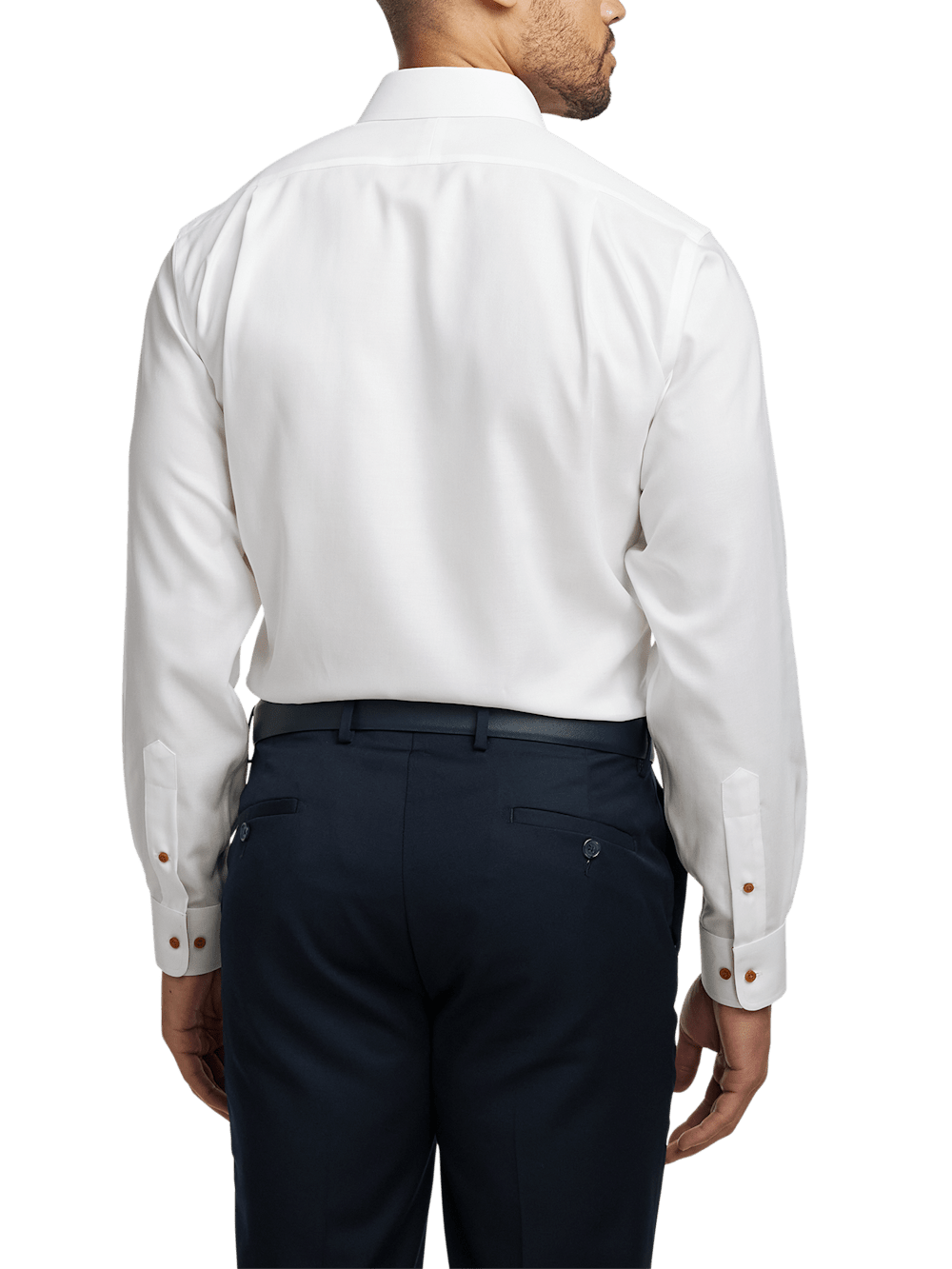 Alternate Image of Comfort Stretch Non-iron Solid Dress Shirt With Contrast Trim-4