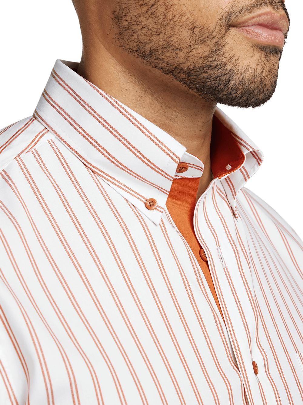 Alternate Image of Comfort Stretch Non-iron Stripe Dress Shirt With Contrast Trim-2