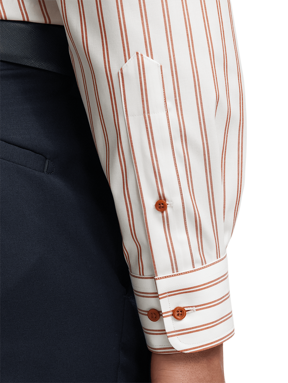 Alternate Image of Comfort Stretch Non-iron Stripe Dress Shirt With Contrast Trim-3