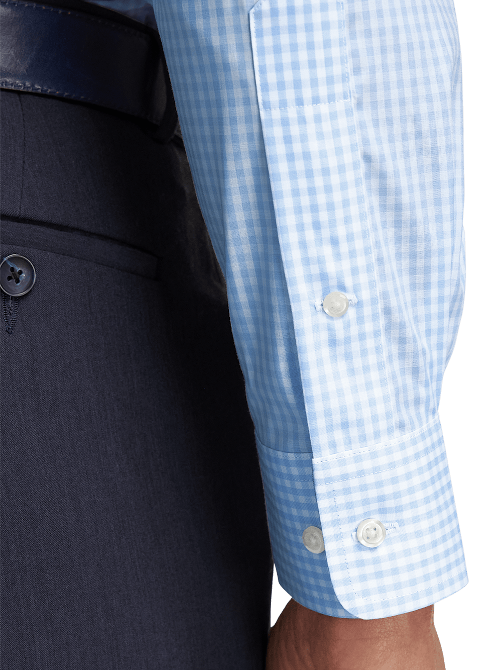 Alternate Image of Non-iron Cotton Check Dress Shirt With Contrast Trim-3
