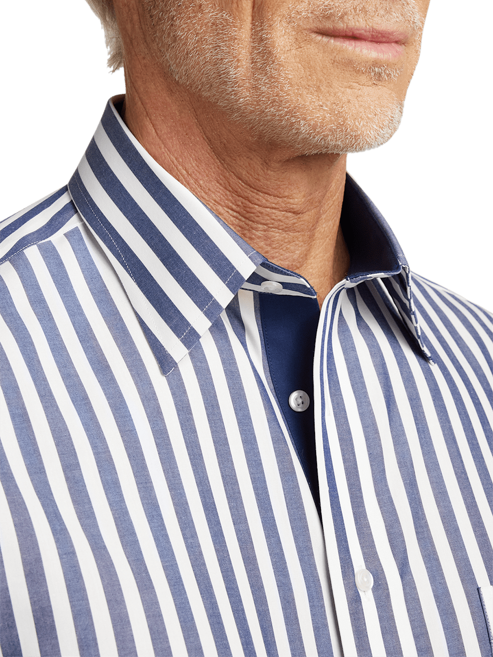 Alternate Image of Non-iron Cotton Bengal Stripe Dress Shirt With Contrast Trim-2