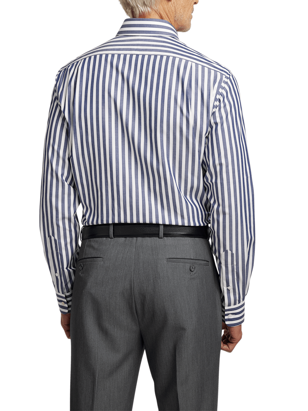 Alternate Image of Non-iron Cotton Bengal Stripe Dress Shirt With Contrast Trim-4
