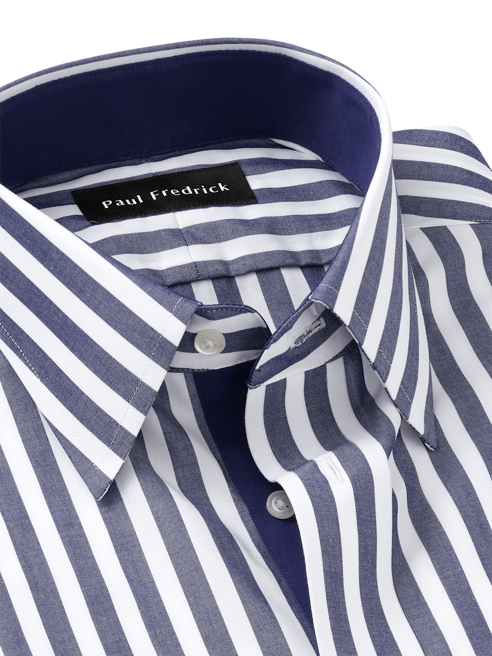 Alternate Image of Non-iron Cotton Bengal Stripe Dress Shirt With Contrast Trim-6