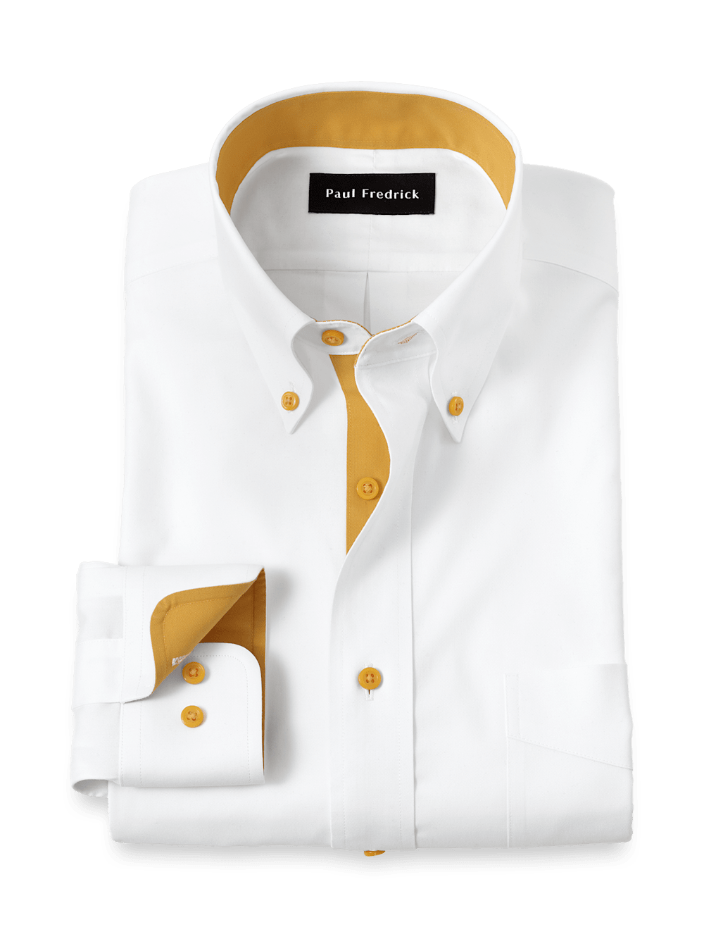 Product Image of Comfort Stretch Non-iron Solid Dress Shirt With Contrast Trim-1