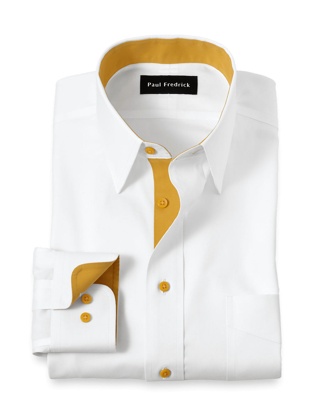 Product Image of Comfort Stretch Non-iron Solid Dress Shirt With Contrast Trim-1