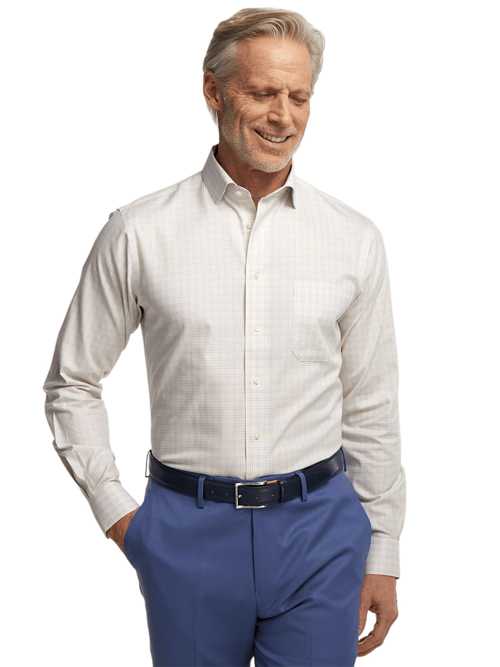 Alternate Image of Comfort Stretch Non-iron Check Dress Shirt-1