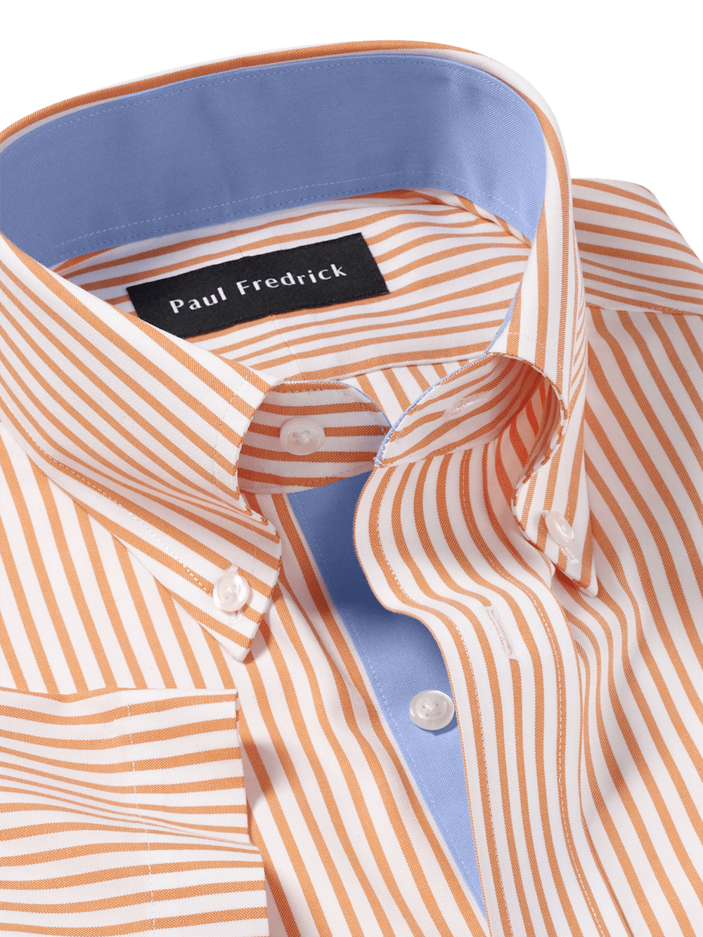 Alternate Image of Comfort Stretch Non-iron Stripe Dress Shirt With Contrast Trim-6