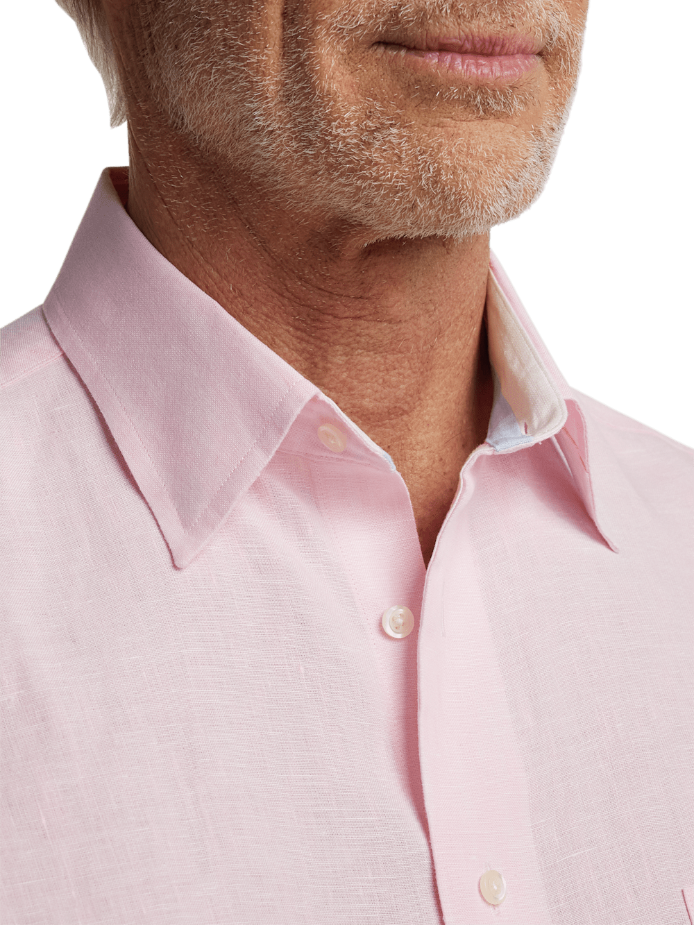 Alternate Image of Non-iron Linen Solid Dress Shirt With Contrast Trim-2