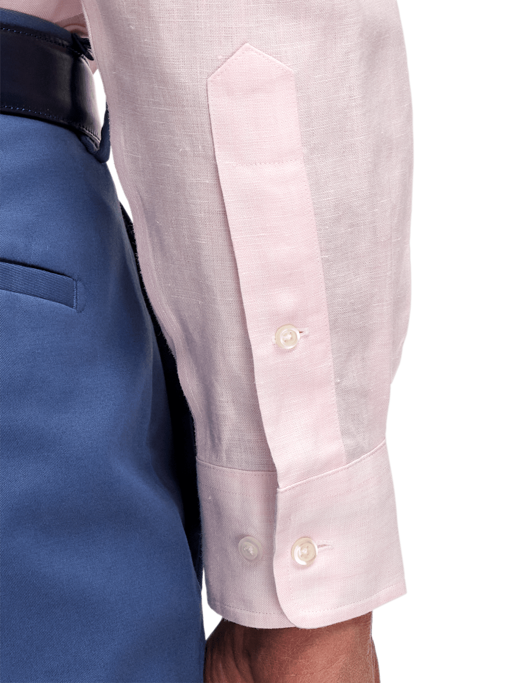 Alternate Image of Non-iron Linen Solid Dress Shirt With Contrast Trim-3
