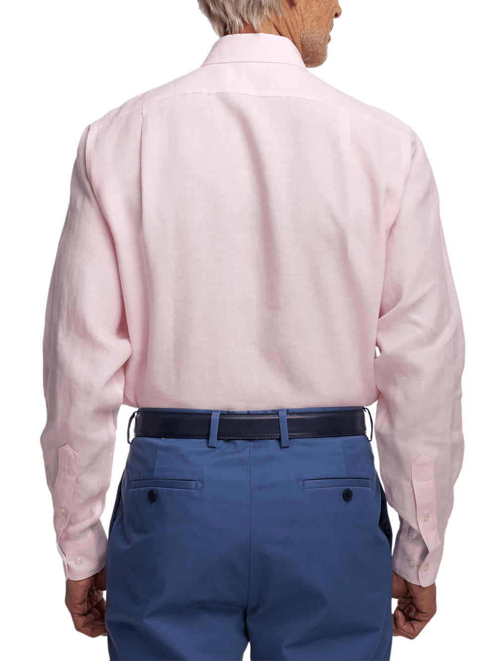 Alternate Image of Non-iron Linen Solid Dress Shirt With Contrast Trim-4