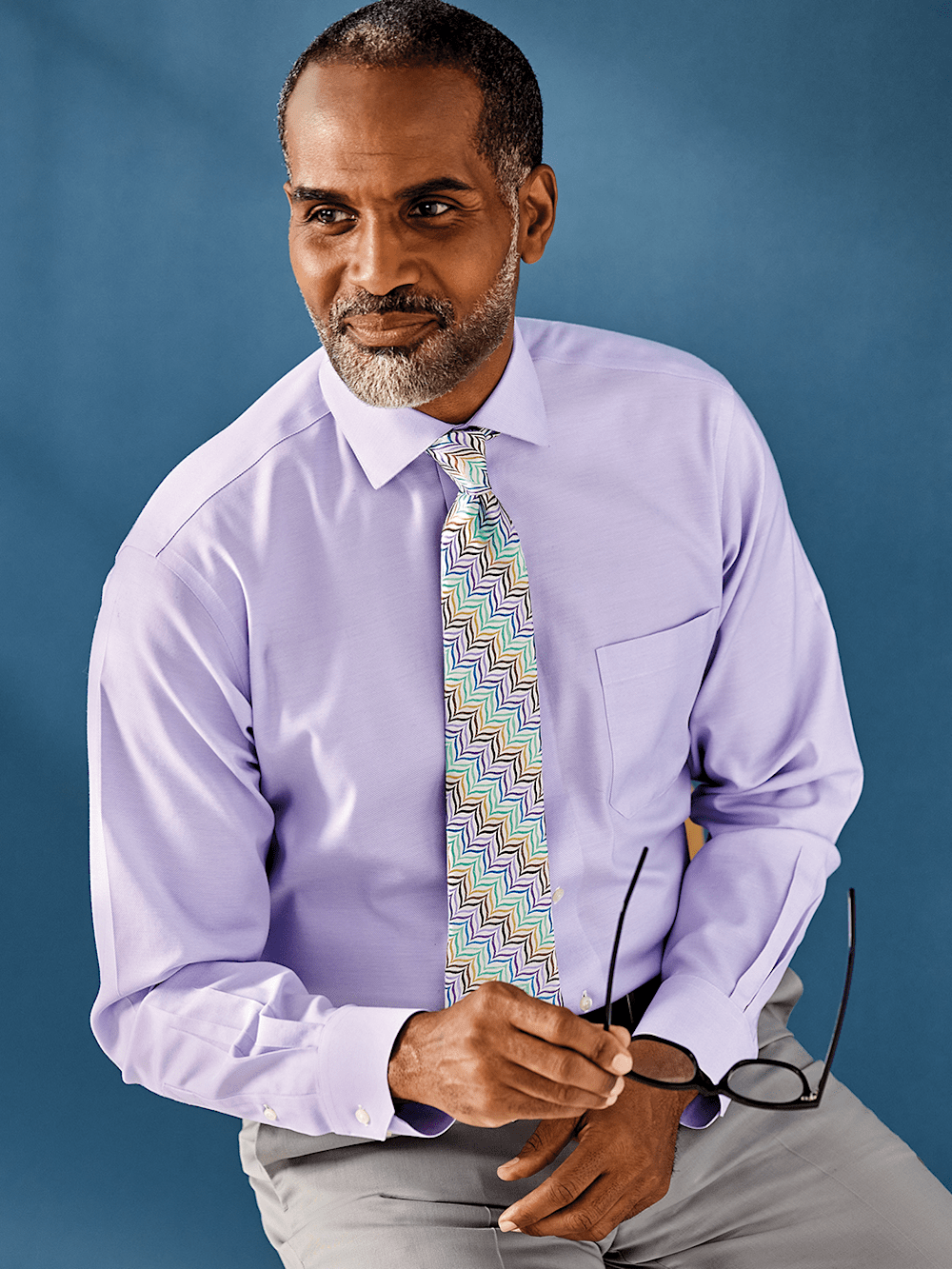 Alternate Image of Royal Oxford Comfort Stretch Non-iron Solid Dress Shirt-1