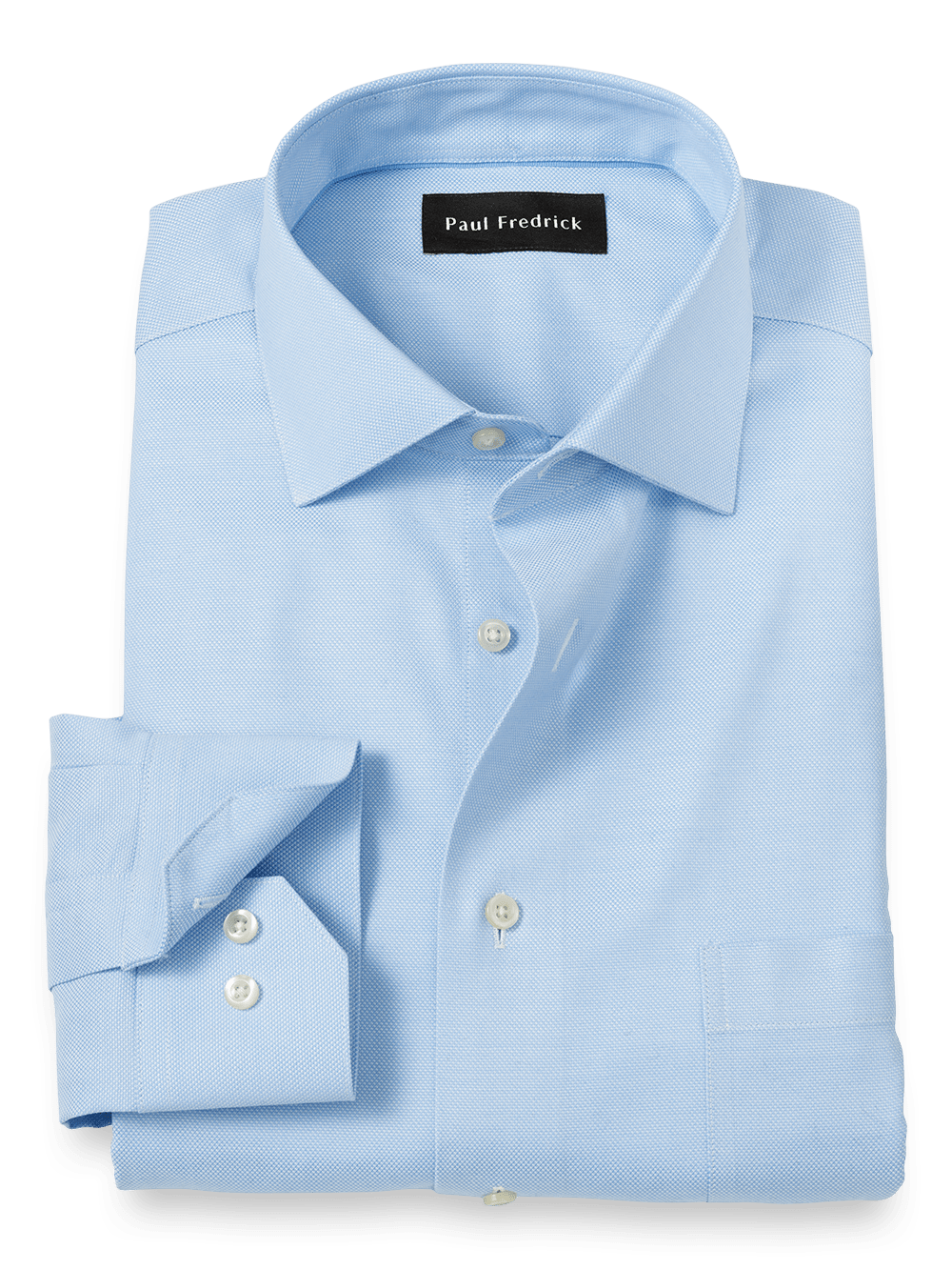 Product Image of Royal Oxford Comfort Stretch Non-iron Solid Dress Shirt-Blue