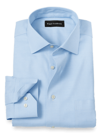 Royal Oxford Comfort Stretch Non-Iron Solid Dress Shirt - Blue
