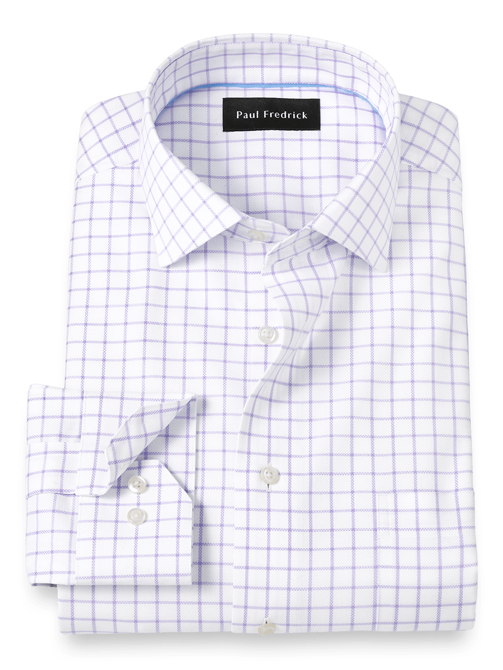 Product Image of Royal Oxford Comfort Stretch Non-iron Windowpane Dress Shirt-Lavender