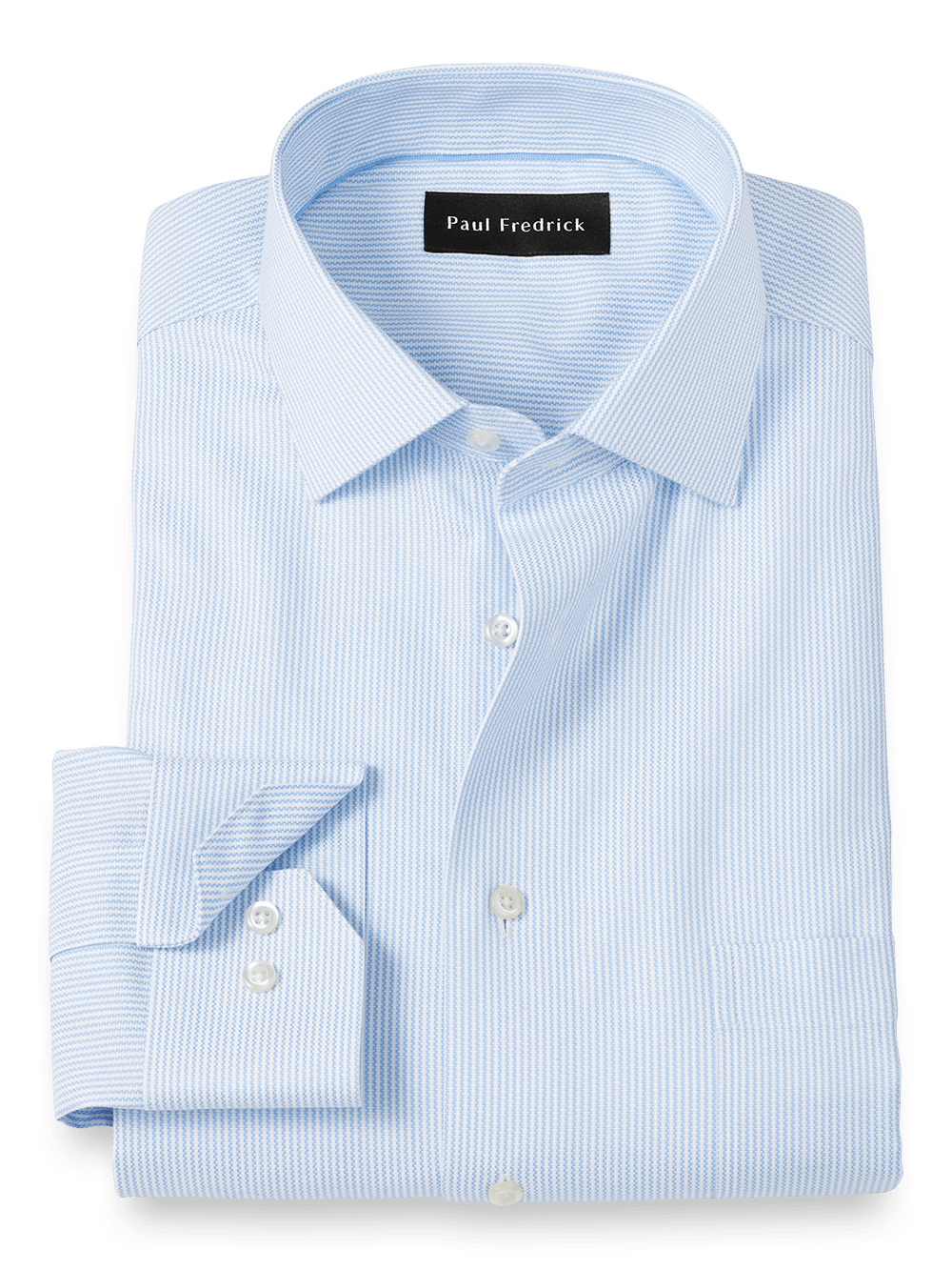 Product Image of Royal Oxford Comfort Stretch Non-iron Stripe Dress Shirt-Blue