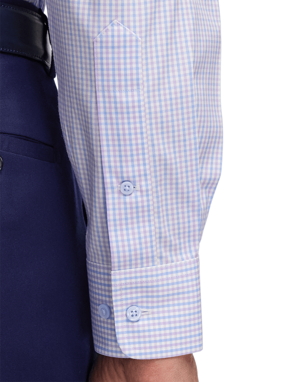 Alternate Image of Comfort Stretch Non-iron Gingham Dress Shirt With Contrast Trim-3