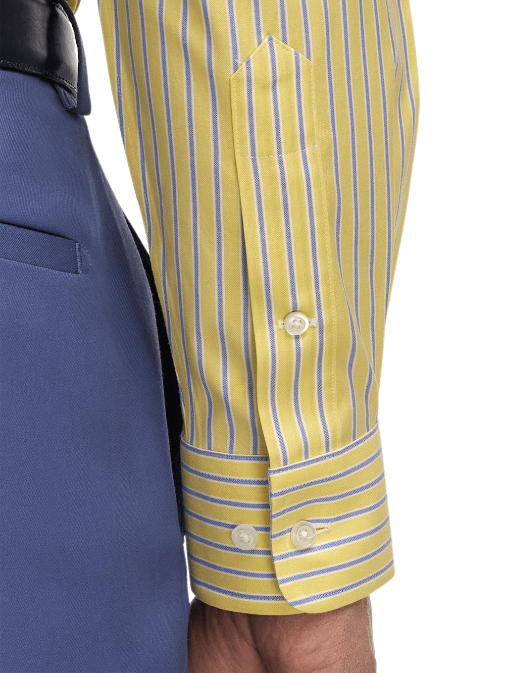 Alternate Image of Comfort Stretch Non-iron Stripe Dress Shirt With Contrast Trim-3