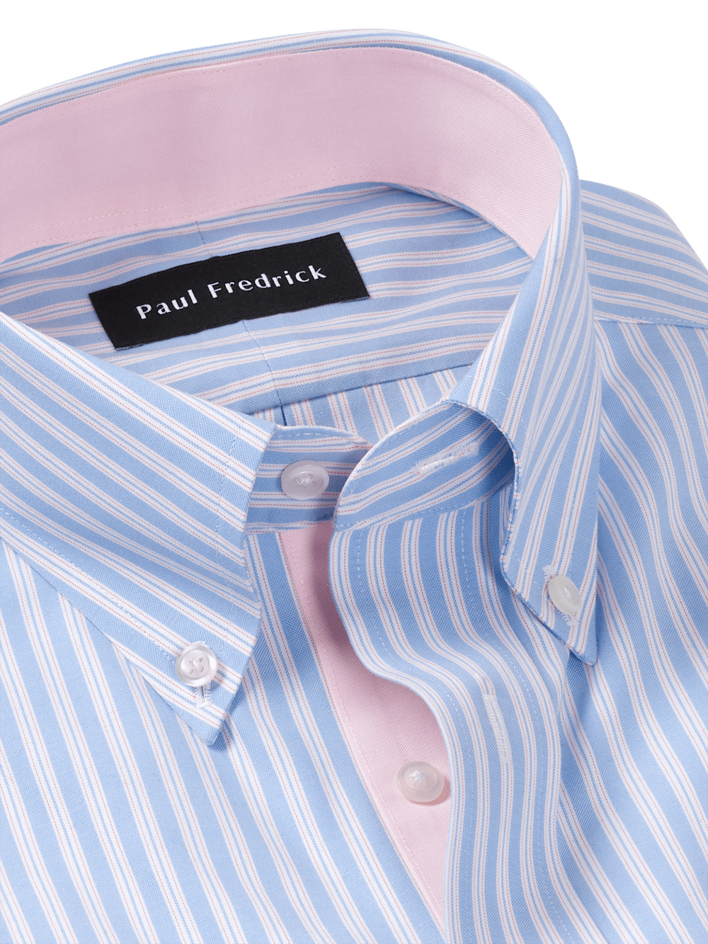 Alternate Image of Comfort Stretch Non-iron Stripe Dress Shirt With Contrast Trim-6
