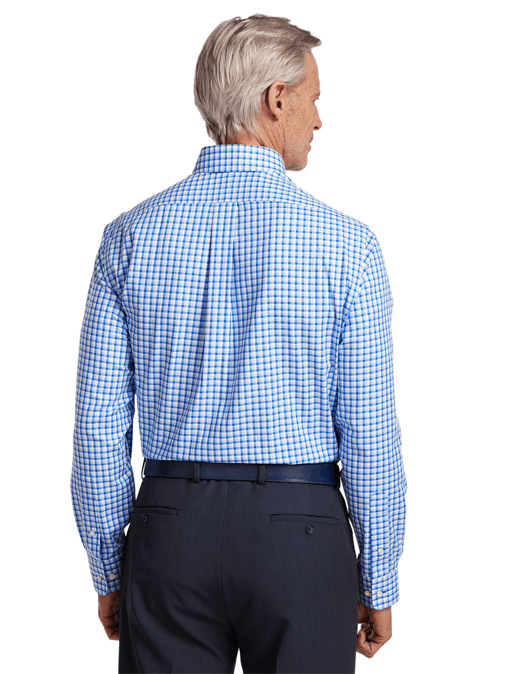 Alternate Image of Non-iron Cotton Gingham Dress Shirt With Contrast Trim-4