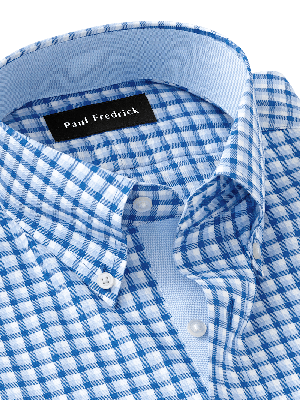 Alternate Image of Non-iron Cotton Gingham Dress Shirt With Contrast Trim-6