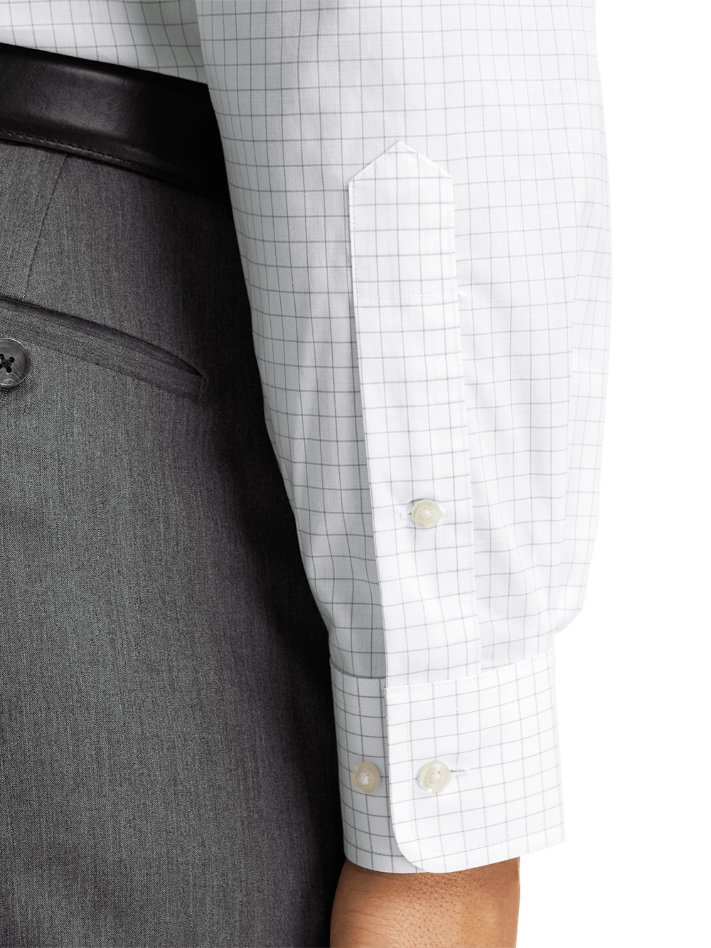 Alternate Image of Non-iron Cotton Check Dress Shirt With Contrast Trim-3