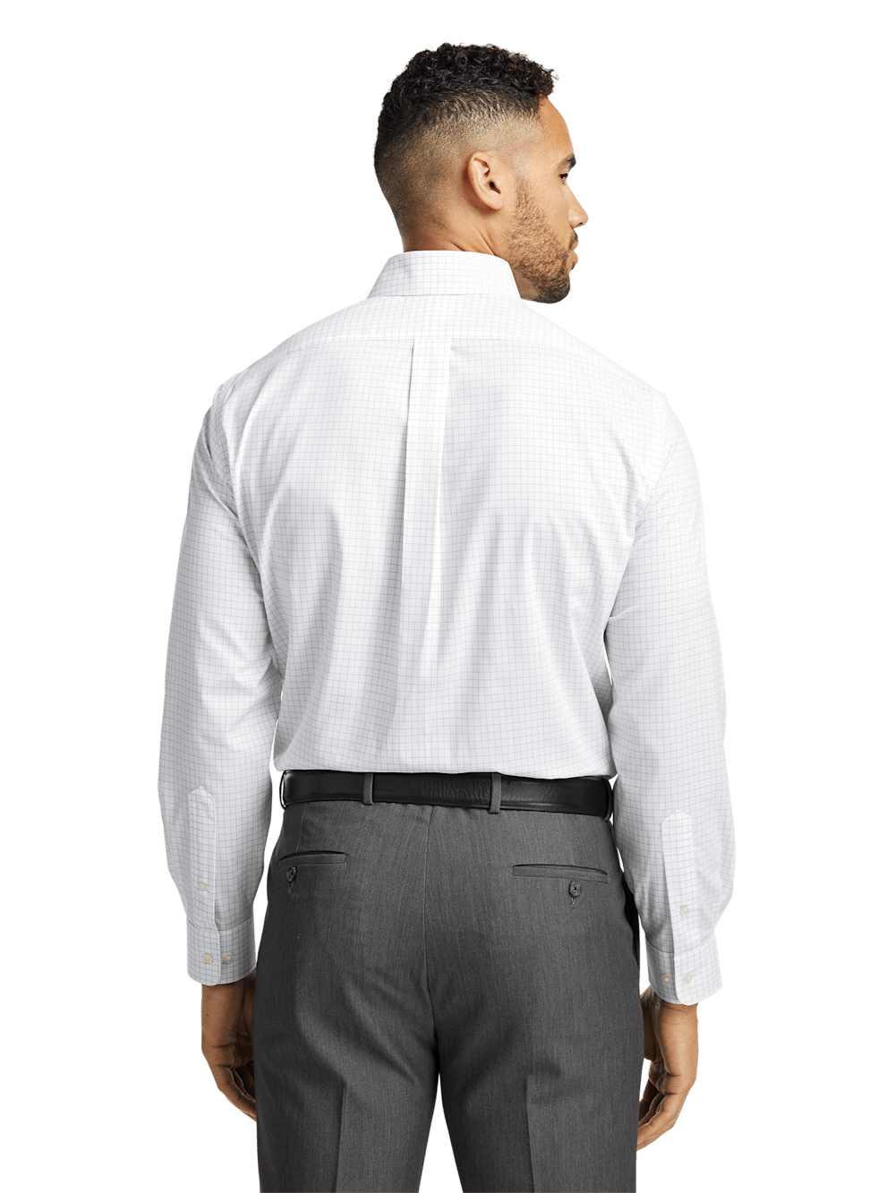 Alternate Image of Non-iron Cotton Check Dress Shirt With Contrast Trim-4