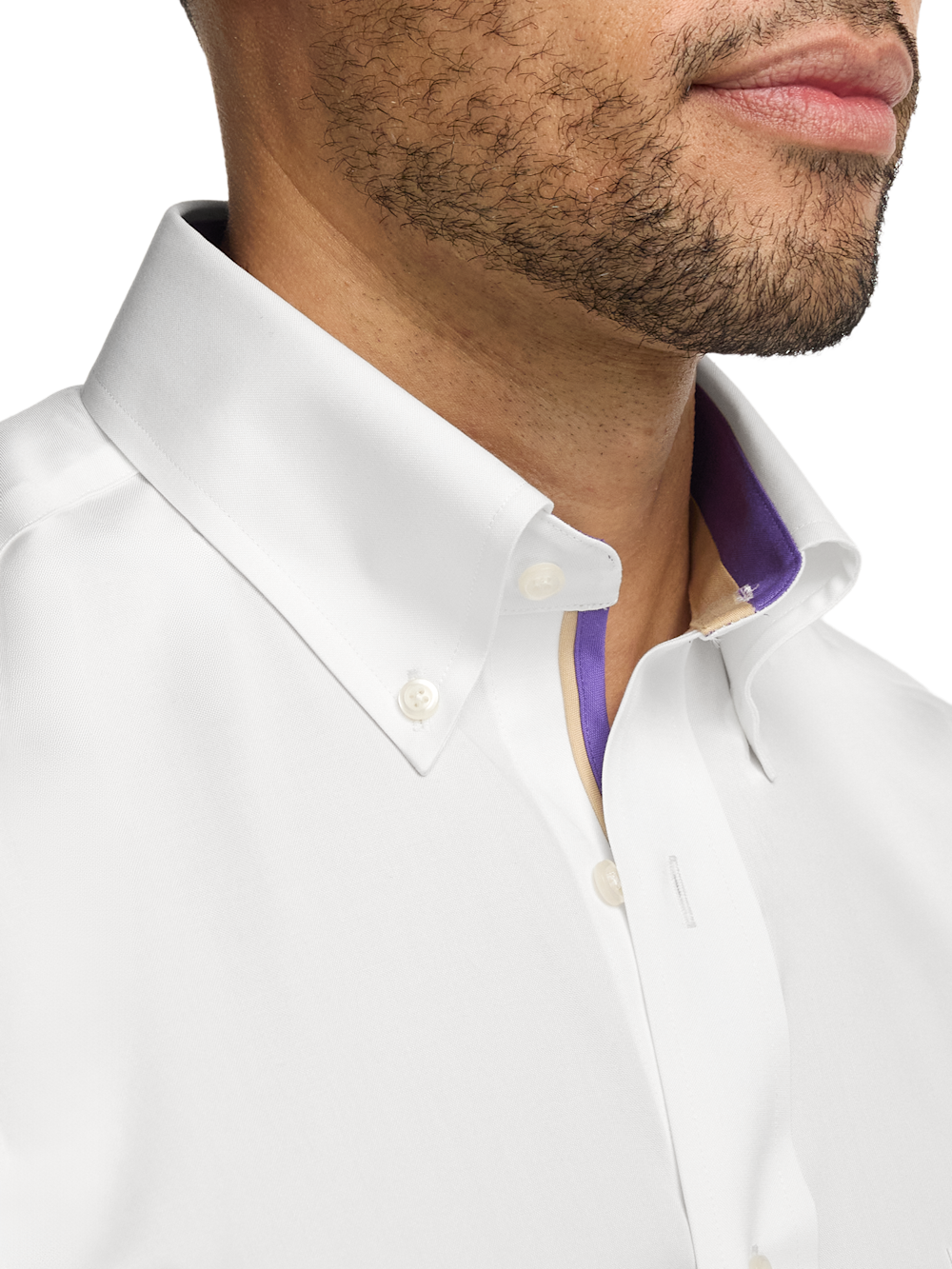Alternate Image of Comfort Stretch Non-iron Solid Dress Shirt With Contrast Trim-2