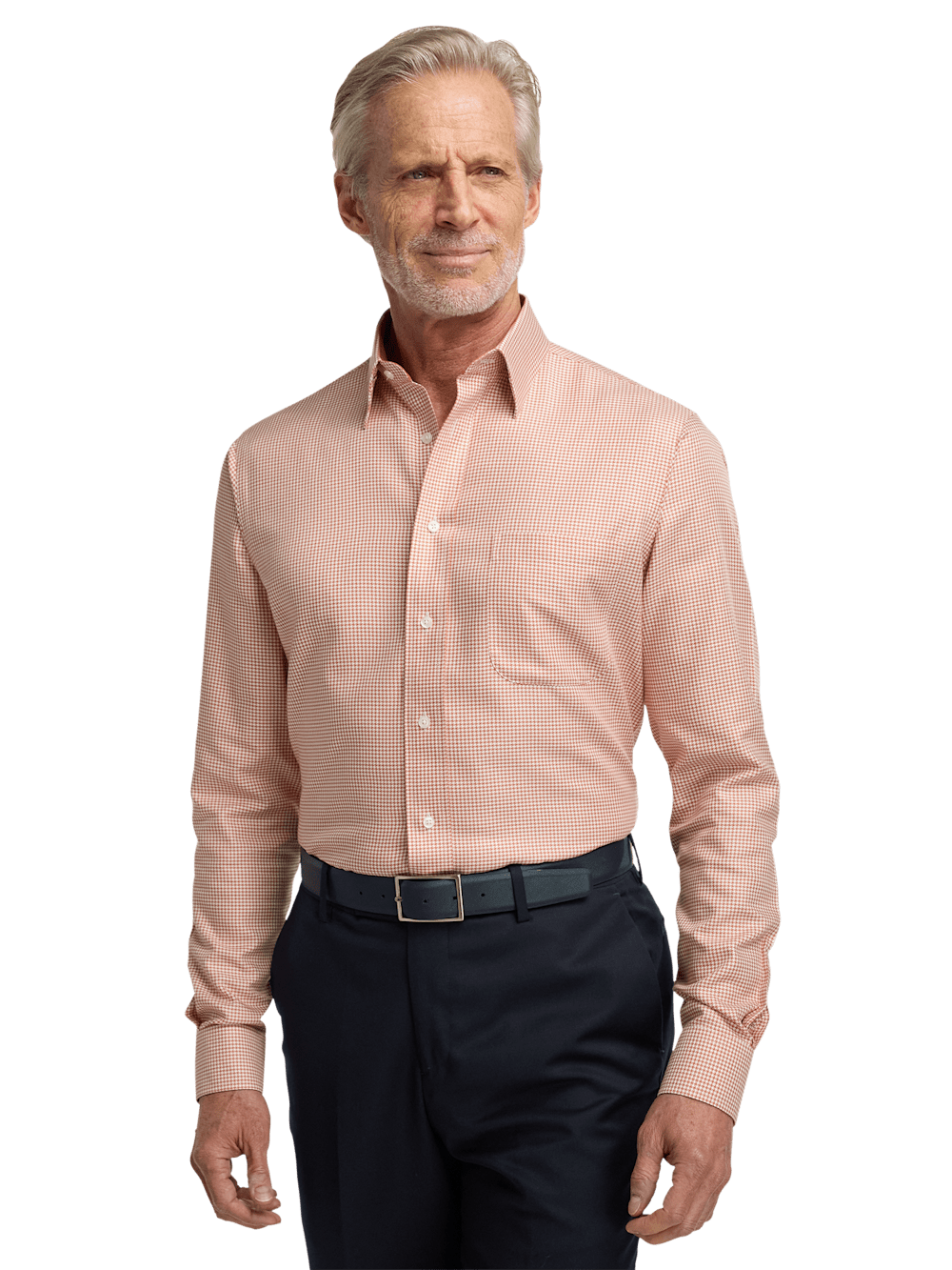 Alternate Image of Non-iron Cotton Houndstooth Dress Shirt With Contrast Trim-1