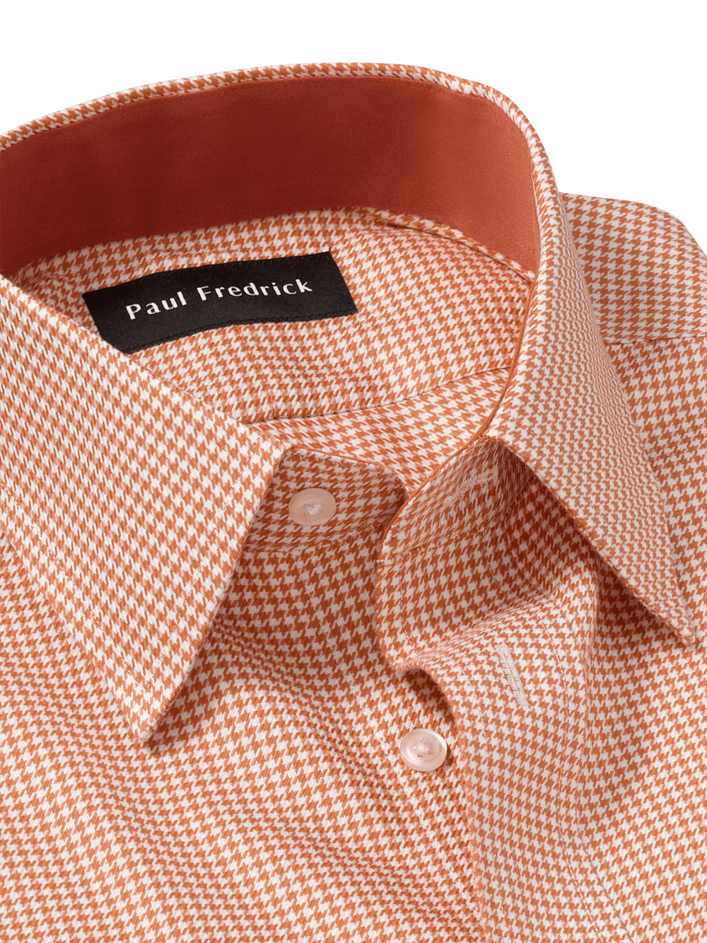 Alternate Image of Non-iron Cotton Houndstooth Dress Shirt With Contrast Trim-6