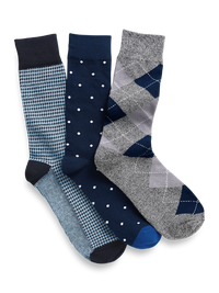 3 Pack Cotton Blend Sock - Navy Multi