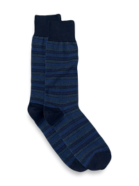 Stripe Cotton Blend Sock - Navy Multi