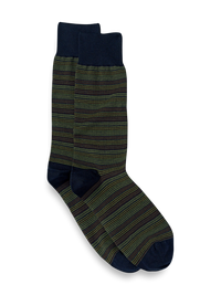 Stripe Cotton Blend Sock - Green Multi