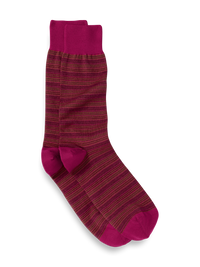 Stripe Cotton Blend Sock - Berry Multi