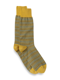 Stripe Cotton Blend Socks - Yellow Multi