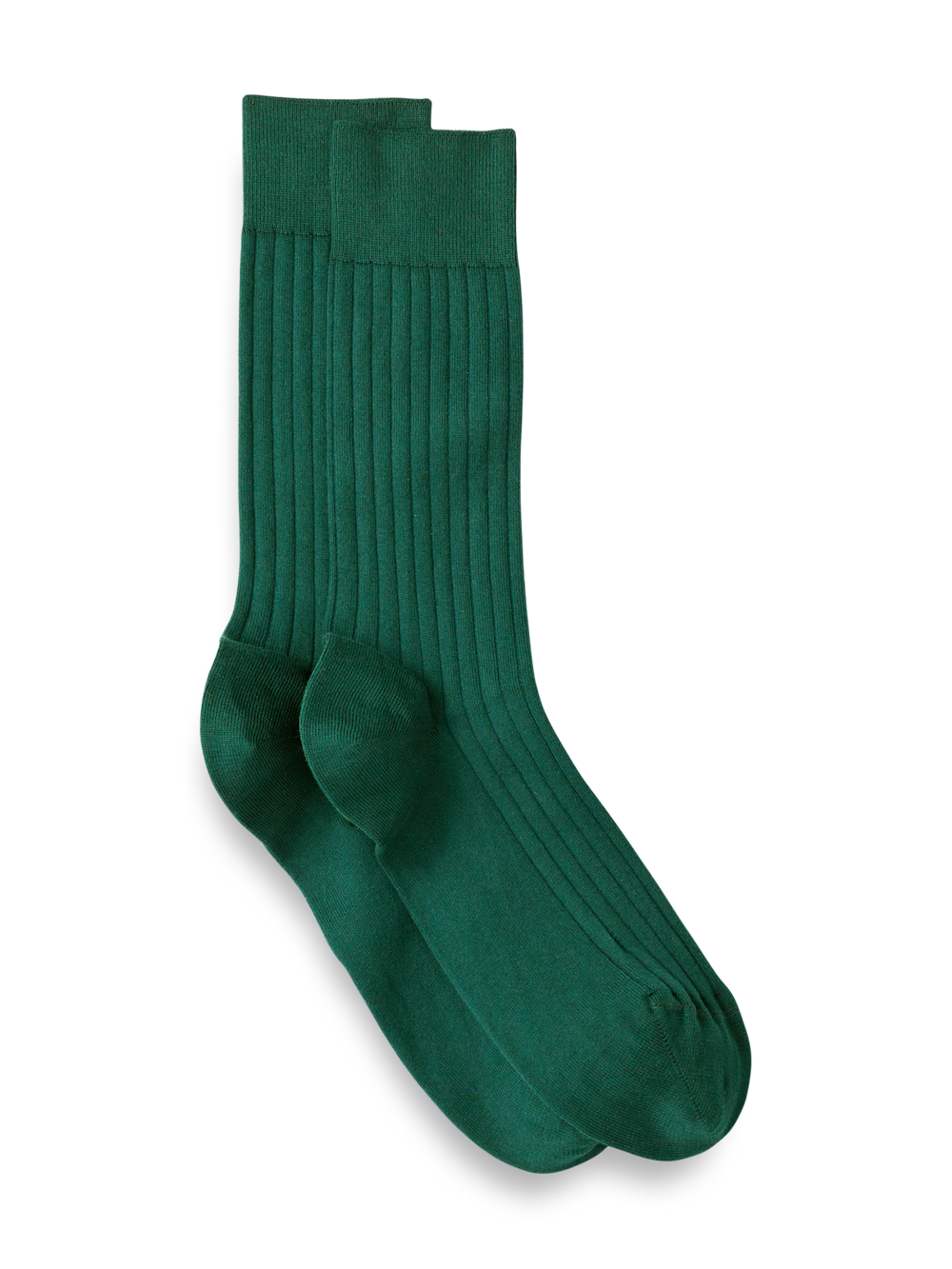 Product Image of Solid Rib With Contrast Cotton Blend Sock-Green/Blue