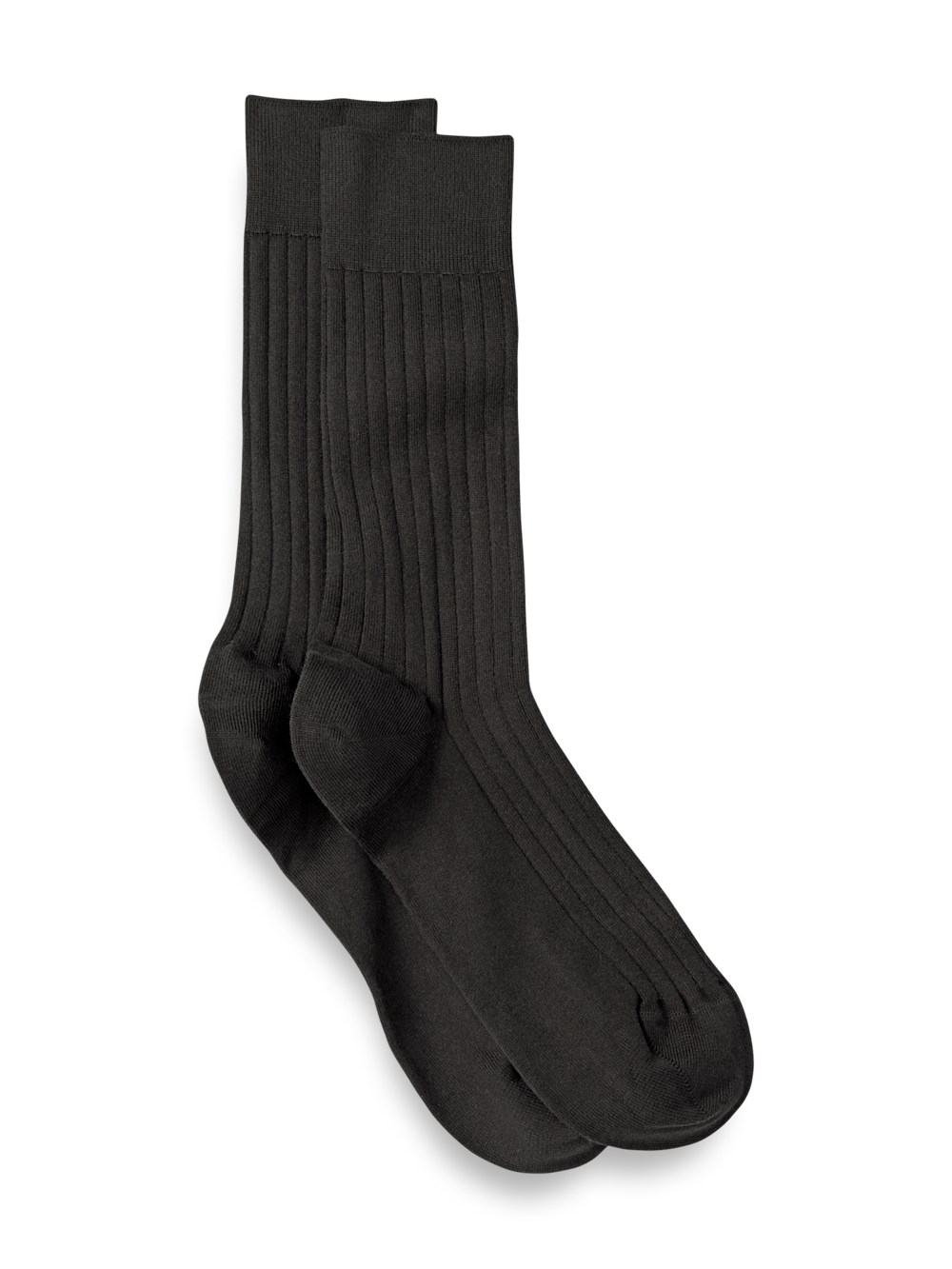 Product Image of Solid Rib With Contrast Cotton Blend Sock-Grey/Tan