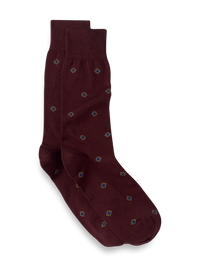 Medallion Cotton Blend Sock - Burgundy
