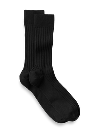 Solid Rib Cotton Blend Sock - Black