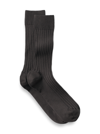 Solid Rib Cotton Blend Sock - Grey