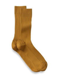 Solid Rib Cotton Blend Sock - Gold