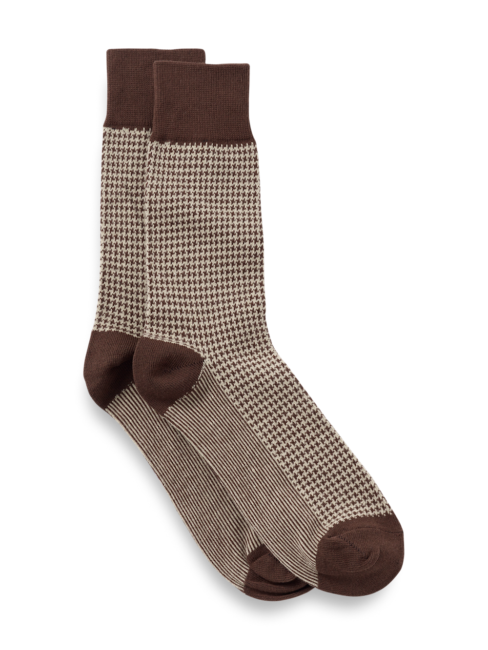 Product Image of Houndstooth Cotton Blend Sock-Brown