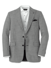 Wool Houndstooth Single Breasted Peak Lapel Sport Coat - Black/white