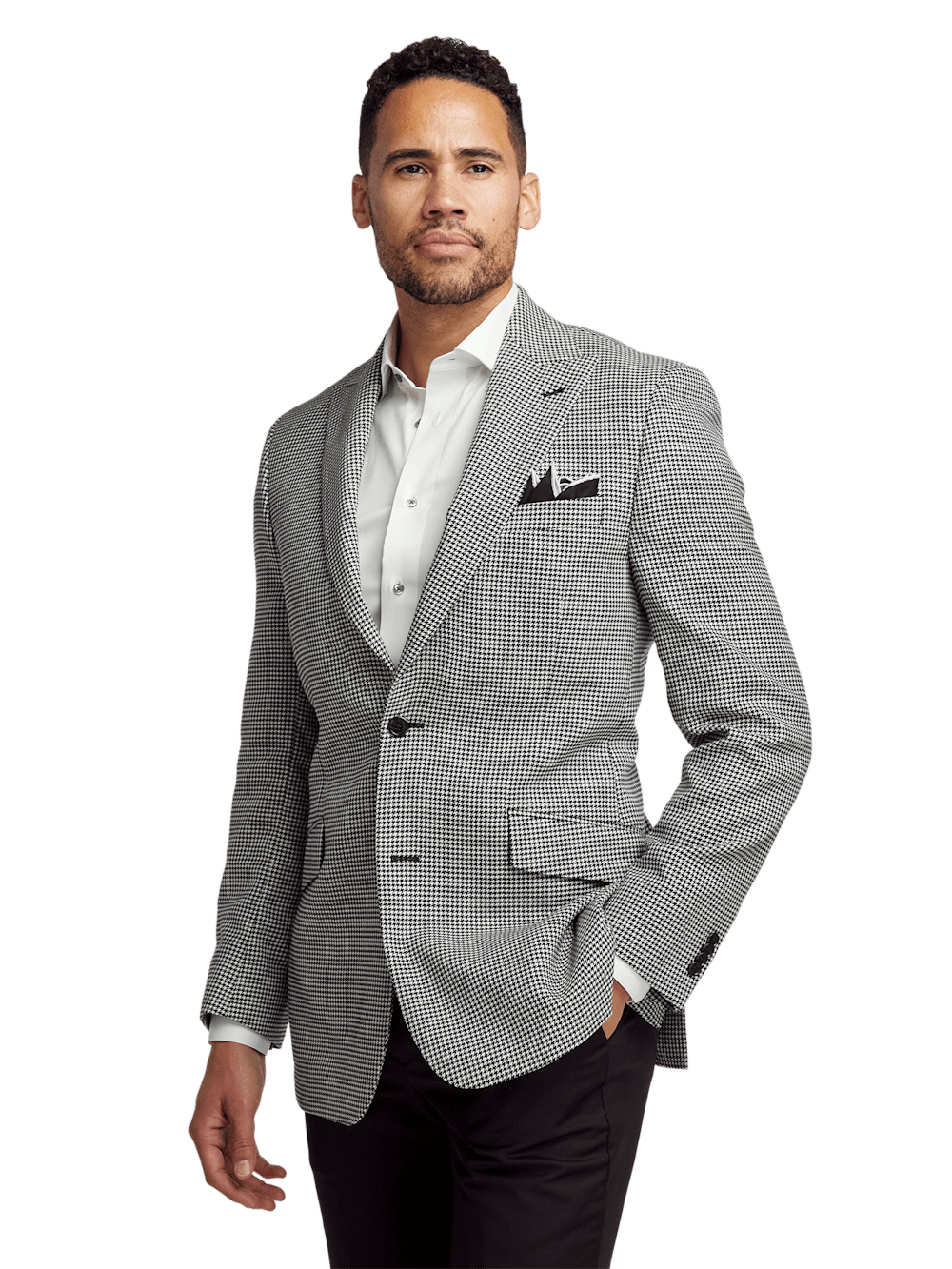 Alternate Image of Wool Houndstooth Single Breasted Peak Lapel Sport Coat-1