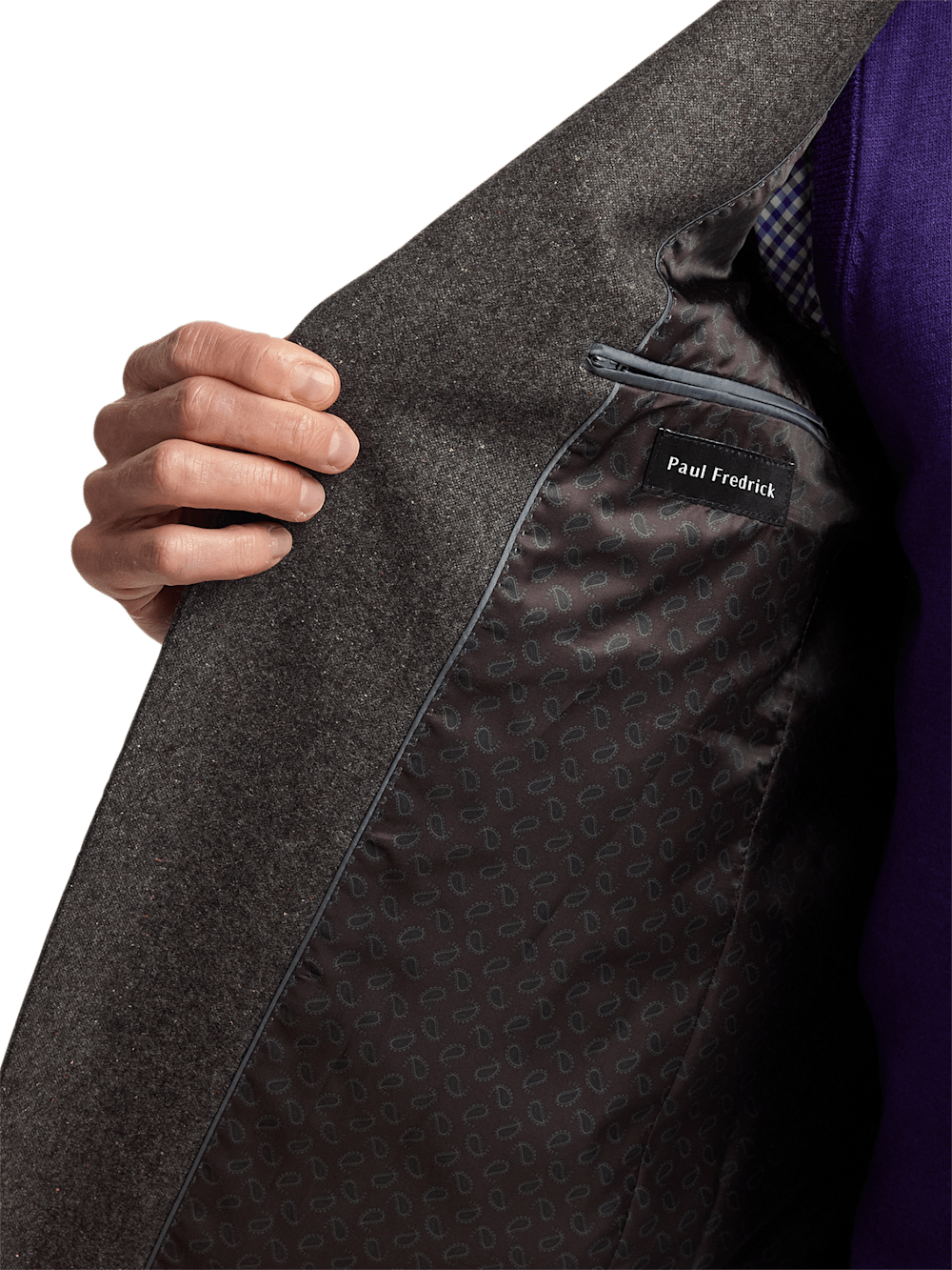 Alternate Image of Wool Blend Donegal Single Breasted Notch Lapel Sport Coat-4