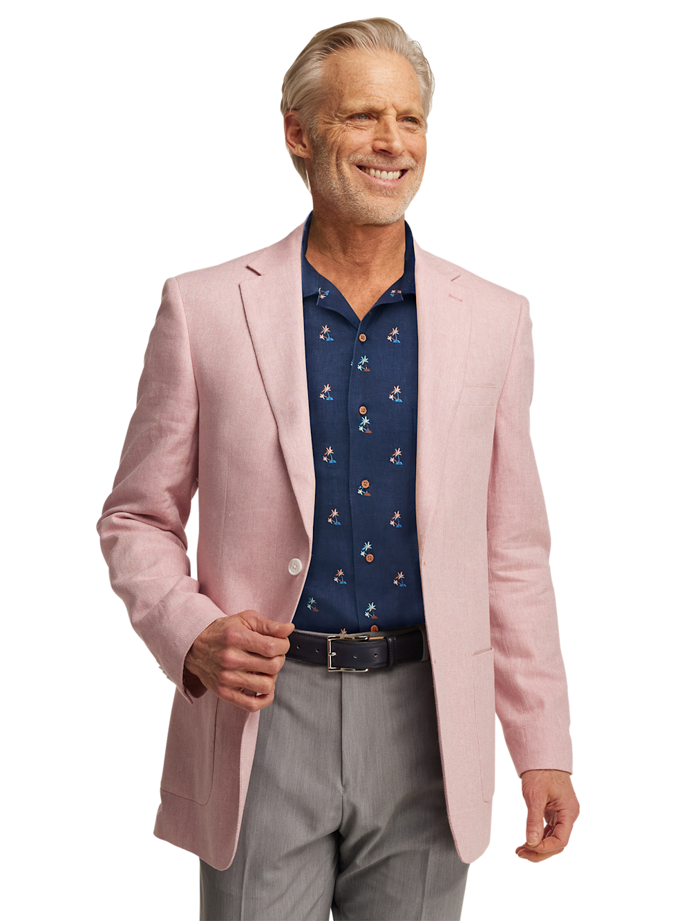 Alternate Image of Linen Blend Herringbone Notch Lapel Sport Coat-1