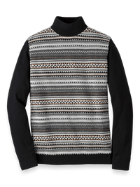 Cotton Mock Neck Sweater - Black