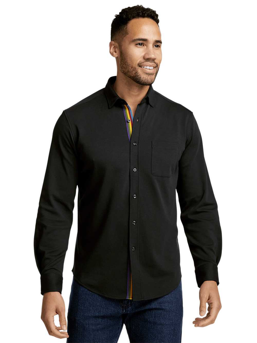 Alternate Image of Mercerized Cotton Button Front Polo-1